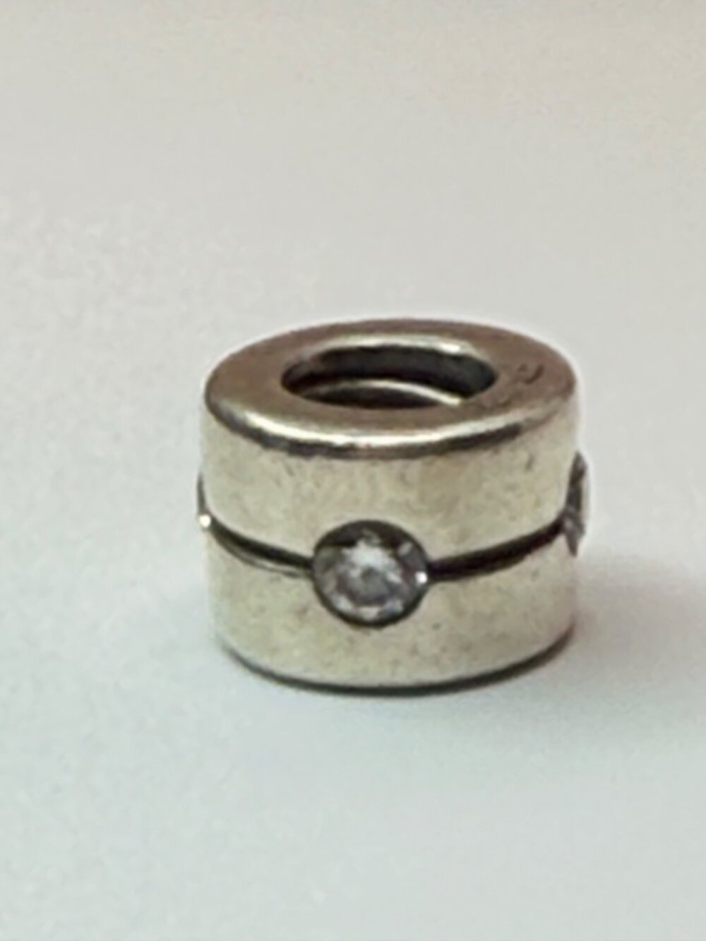 Retired Pandora Clear CZ Sterling Silver Spacer Charm 925 ALE - Picture 2 of 6